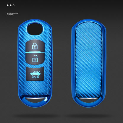 For Mazda Smart 3-button Car TPU Key Protective Cover Key Case with Key Ring (Silver) by buy2fix