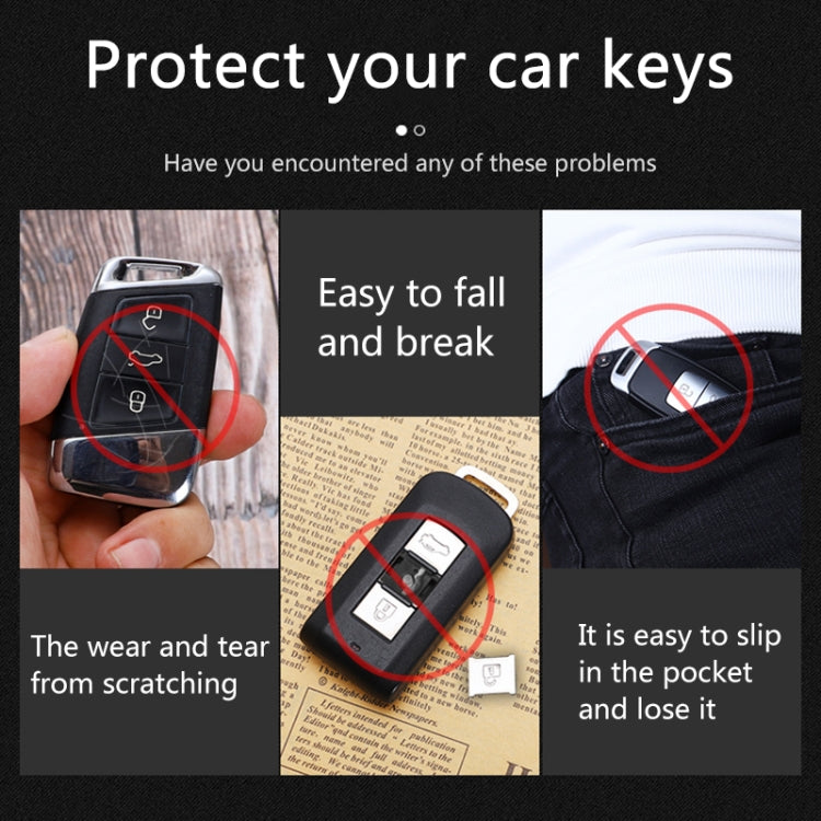For Mazda Smart 3-button Car TPU Key Protective Cover Key Case with Key Ring (Silver) by buy2fix