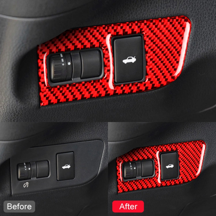 Car Carbon Fiber Trunk Switch Decorative Sticker for Subaru BRZ / Toyota 86 2013-2017, Left Drive (Red) by buy2fix