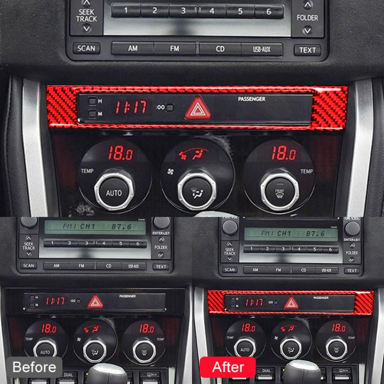 Car Carbon Fiber Central Control Clock Decorative Sticker for Subaru BRZ / Toyota 86 2013-2017, Left and Right Drive Universal(Red) by buy2fix