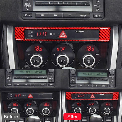 Car Carbon Fiber Central Control Clock Decorative Sticker for Subaru BRZ / Toyota 86 2013-2017, Left and Right Drive Universal(Red) by buy2fix