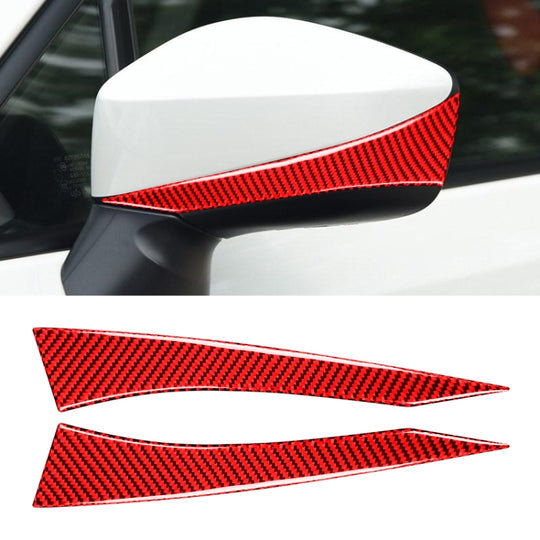 Car Carbon Fiber Rearview Mirror Anti-collision Strip for Subaru BRZ / Toyota 86 2013-2017, Left and Right Drive Universal (Red)