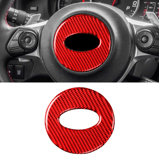 Car Carbon Fiber Steering Wheel Decorative Sticker for Subaru BRZ 2013-2017, Left and Right Drive Universal (Red) by buy2fix