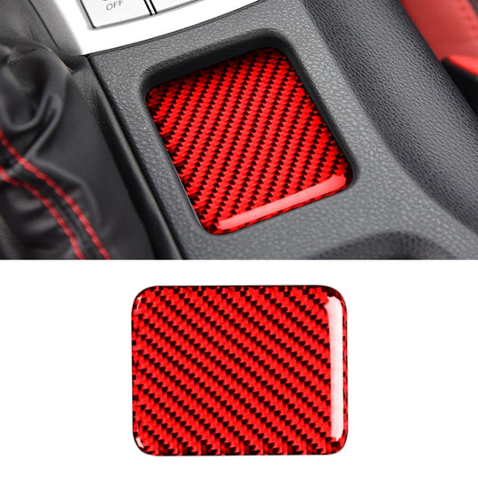Car Carbon Fiber Seat Heating Panel Decorative Sticker for Subaru BRZ / Toyota 86 2013-2019, Left and Right Drive Universal without Hole (Red)