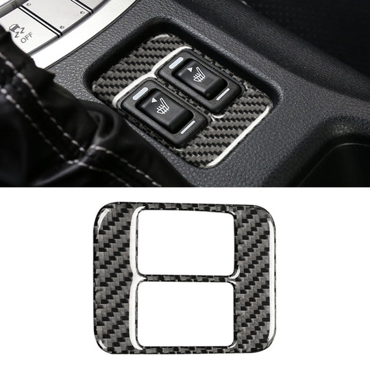 Car Carbon Fiber Seat Heating Panel Decorative Sticker for Subaru BRZ / Toyota 86 2013-2019, Left and Right Drive Universal with Hole (Black)