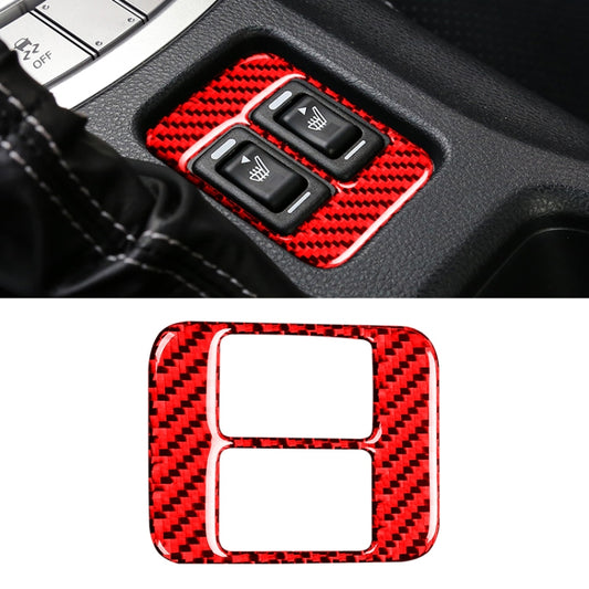 Car Carbon Fiber Seat Heating Panel Decorative Sticker for Subaru BRZ / Toyota 86 2013-2019, Left and Right Drive Universal with Hole (Red) by buy2fix