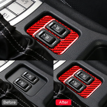 Car Carbon Fiber Seat Heating Panel Decorative Sticker for Subaru BRZ / Toyota 86 2013-2019, Left and Right Drive Universal with Hole (Red) by buy2fix