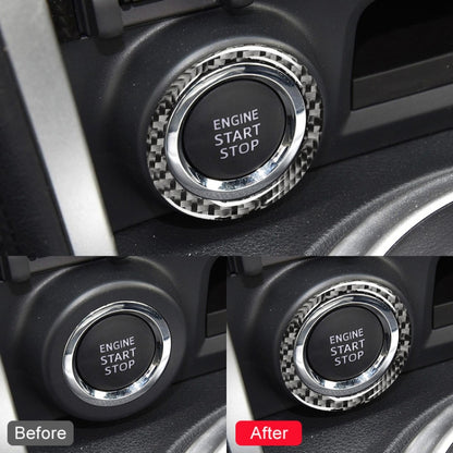 Car Carbon Fiber One-button Start Decorative Sticker for Subaru BRZ / Toyota 86 2013-2017, Left and Right Drive Universal (Black) by buy2fix