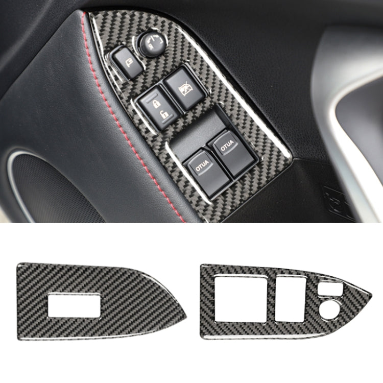 Car Carbon Fiber Window Glass Lifting Panel Decorative Sticker for Subaru BRZ / Toyota 86 2013-2017, Right Drive (Black) by buy2fix
