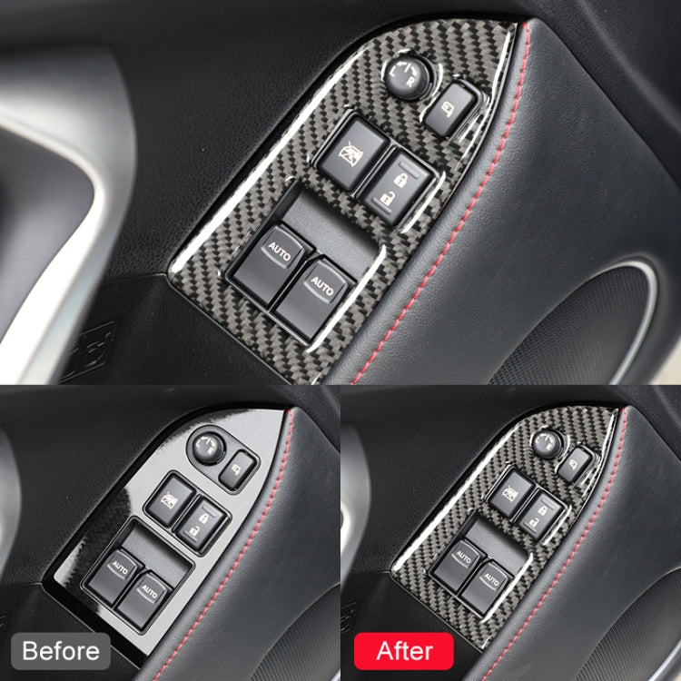 Car Carbon Fiber Window Glass Lifting Panel Decorative Sticker for Subaru BRZ / Toyota 86 2013-2017, Left Drive (Black) by buy2fix