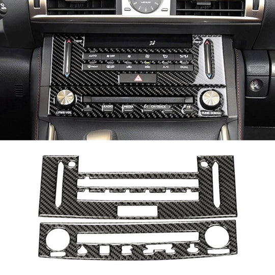 Car Carbon Fiber Air Conditioning CD Panel Decorative Sticker for Lexus IS250 2013-, Left Drive
