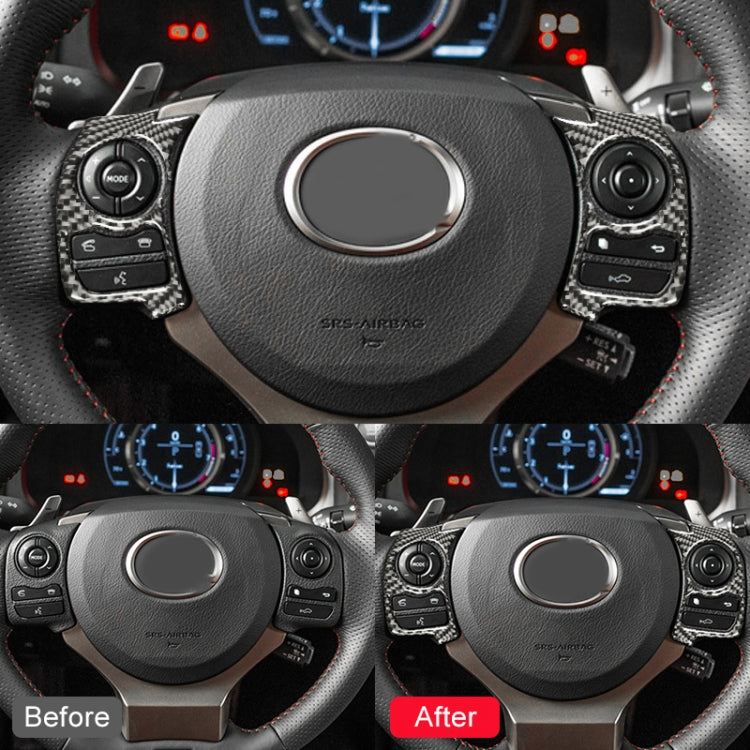 Car Carbon Fiber Steering Wheel Button Decorative Sticker for Lexus IS250 NX200 200t 300h 13-, Left Drive B Style by buy2fix