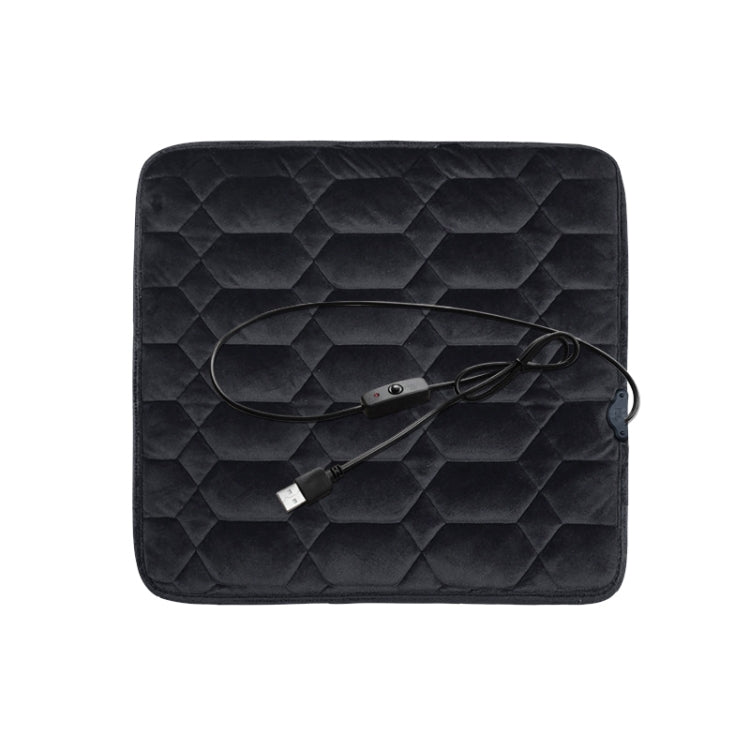 Car USB Seat Heater Cushion Warmer Cover Winter Heated Warm Mat, Style: Square (Black) by buy2fix