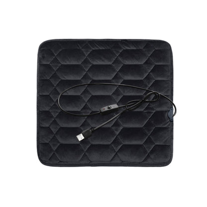 Car USB Seat Heater Cushion Warmer Cover Winter Heated Warm Mat, Style: Square (Black) by buy2fix
