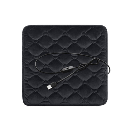 Car USB Seat Heater Cushion Warmer Cover Winter Heated Warm Mat, Style: Heart Shape (Black) by buy2fix