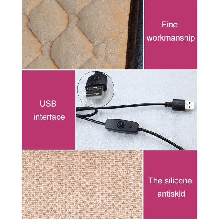Car USB Seat Heater Cushion Warmer Cover Winter Heated Warm Mat, Style: Heart Shape (Black) by buy2fix