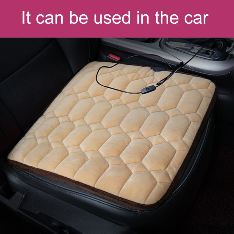 Car USB Seat Heater Cushion Warmer Cover Winter Heated Warm Mat, Style: Heart Shape (Black) by buy2fix