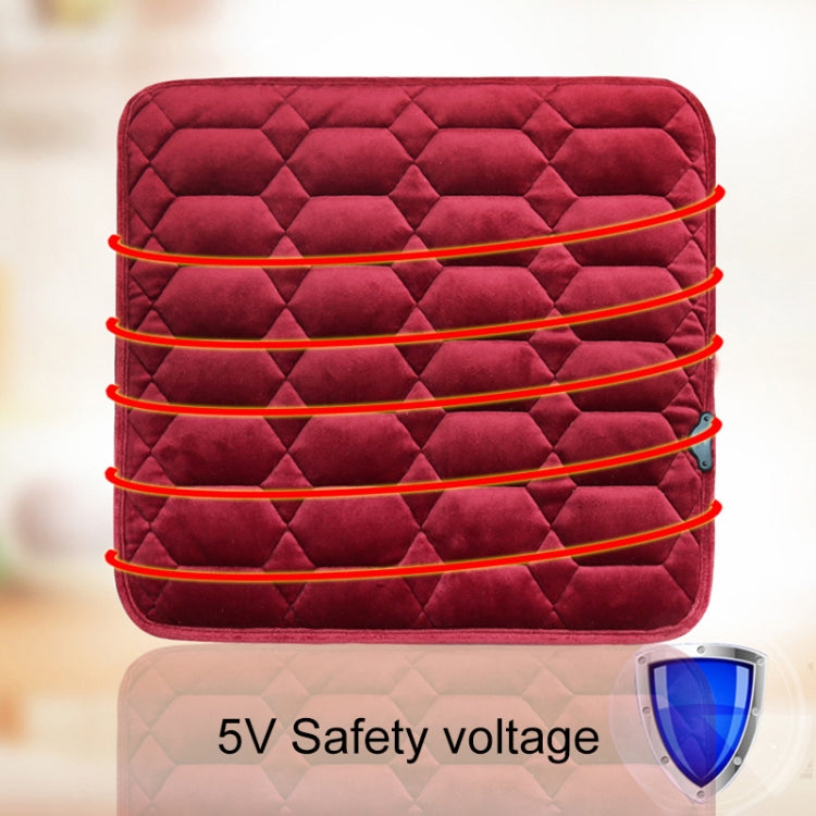 Car USB Seat Heater Cushion Warmer Cover Winter Heated Warm Mat, Style: Heart Shape (Black) by buy2fix