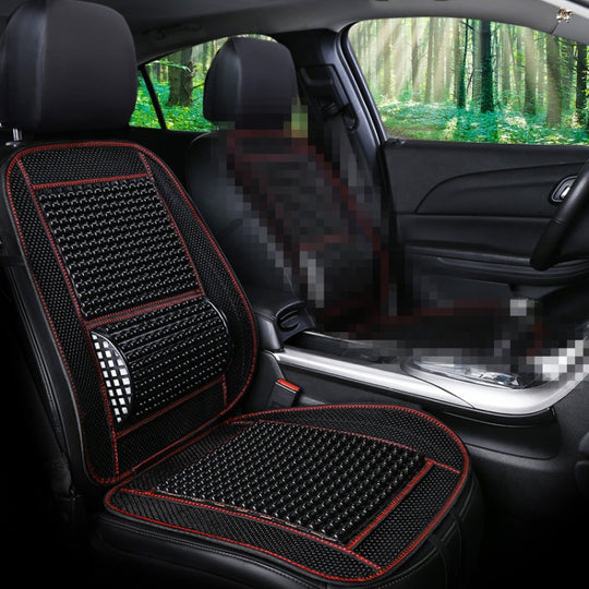 Housses de siège de voiture été Cool Imitation perles de bois Ventilation coussin de siège respirant (noir)