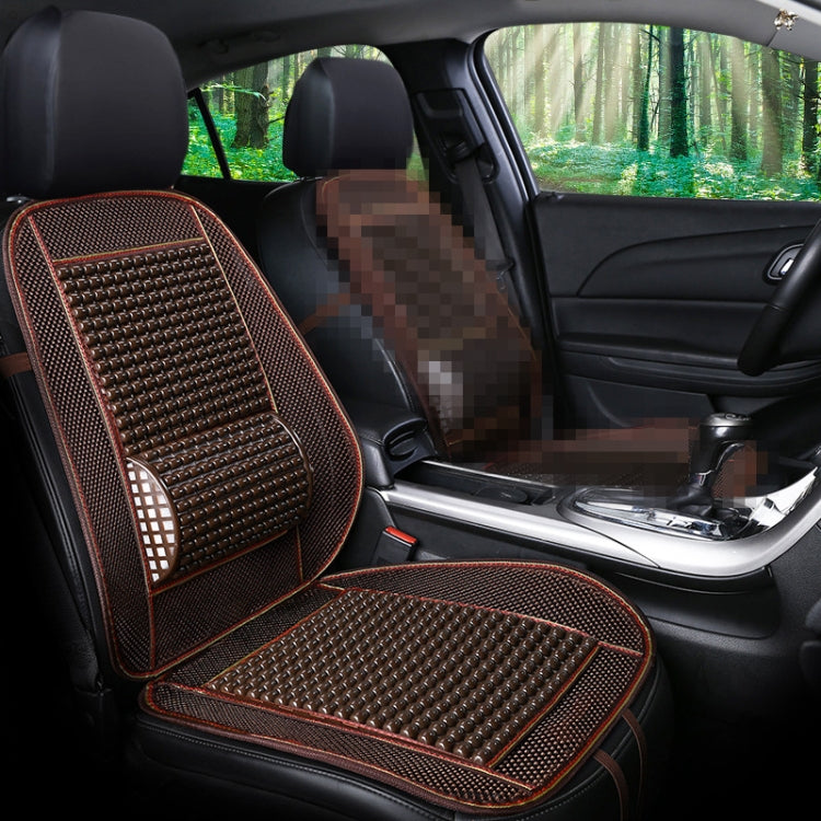 Car Seat Covers Summer Cool Imitation Wooden Beads Ventilation Breathable Seat Cushion(Coffee) by buy2fix