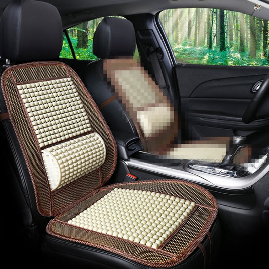 Car Seat Covers Summer Cool Imitation Wooden Beads Ventilation Breathable Seat Cushion(Beige) by buy2fix