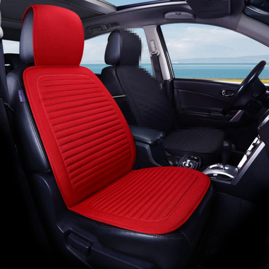 Car Four Seasons Linen Fabric Front Seat Cushion (Red) by buy2fix