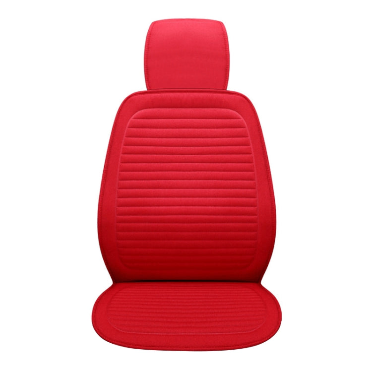 Car Four Seasons Linen Fabric Front Seat Cushion (Red) by buy2fix