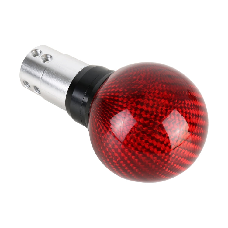 Universal Car Pressable Telescopic Carbon Fiber Gear Head Gear Shift Knob, Length: 9.5cm (Red) -  by buy2fix | Online Shopping UK | buy2fix