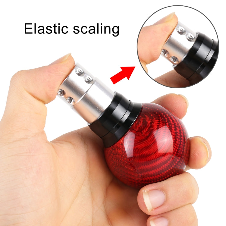 Universal Car Pressable Telescopic Carbon Fiber Gear Head Gear Shift Knob, Length: 9.5cm (Red) -  by buy2fix | Online Shopping UK | buy2fix