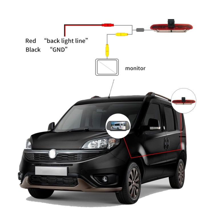 PZ472 Car Waterproof 170 Degree Brake Light View Camera for Fiat / Opel - In Car by buy2fix | Online Shopping UK | buy2fix