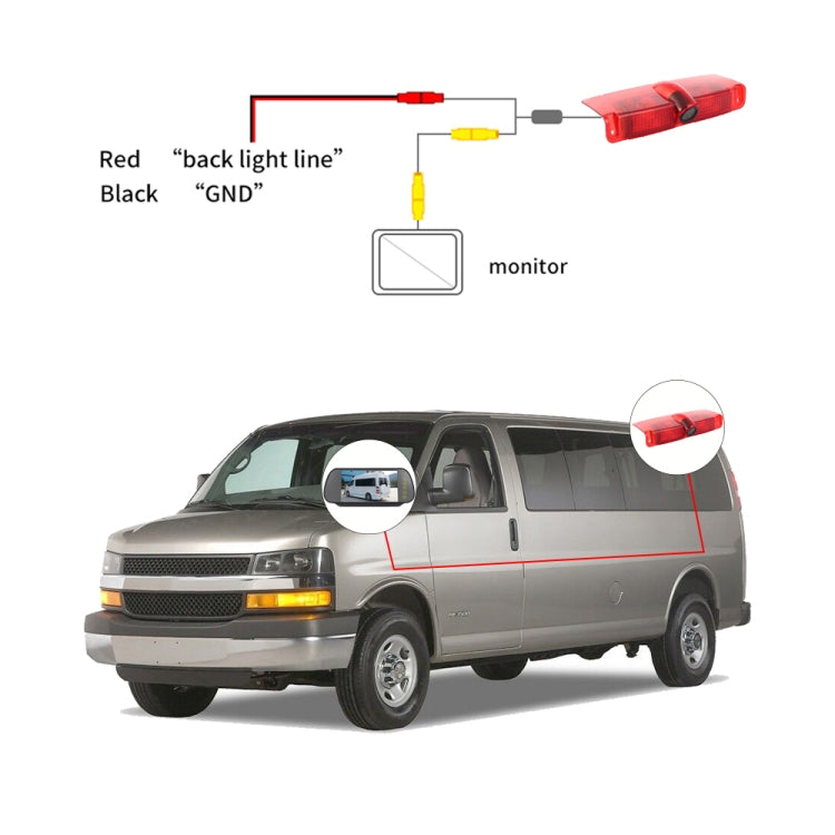 PZ478 Car Waterproof 170 Degree Brake Light View Camera for Chevrolet Express Van / CMC Savana Van - In Car by buy2fix | Online Shopping UK | buy2fix