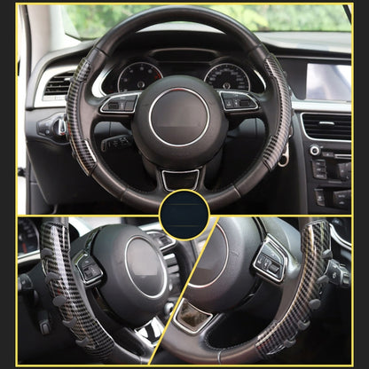 Car Steering Wheel Booster Wheel Spinner Knob Cover (Carbon Fiber Black) by buy2fix