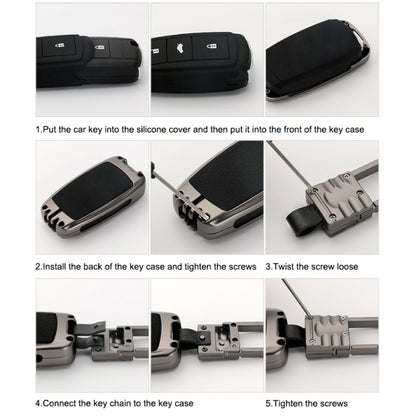 Car Luminous All-inclusive Zinc Alloy Key Protective Case Key Shell for Volkswagen B Style Smart 3-button (Gun Metal) by buy2fix