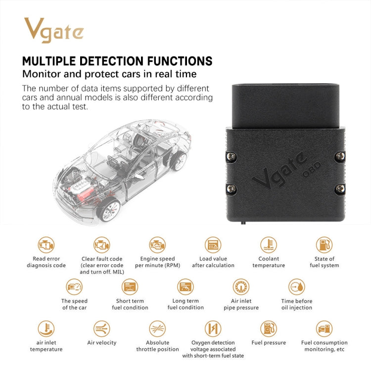 VLINKER MC V2.2 Bluetooth 3.0 Car OBD Fault Diagnosis Detector - In Car by buy2fix | Online Shopping UK | buy2fix