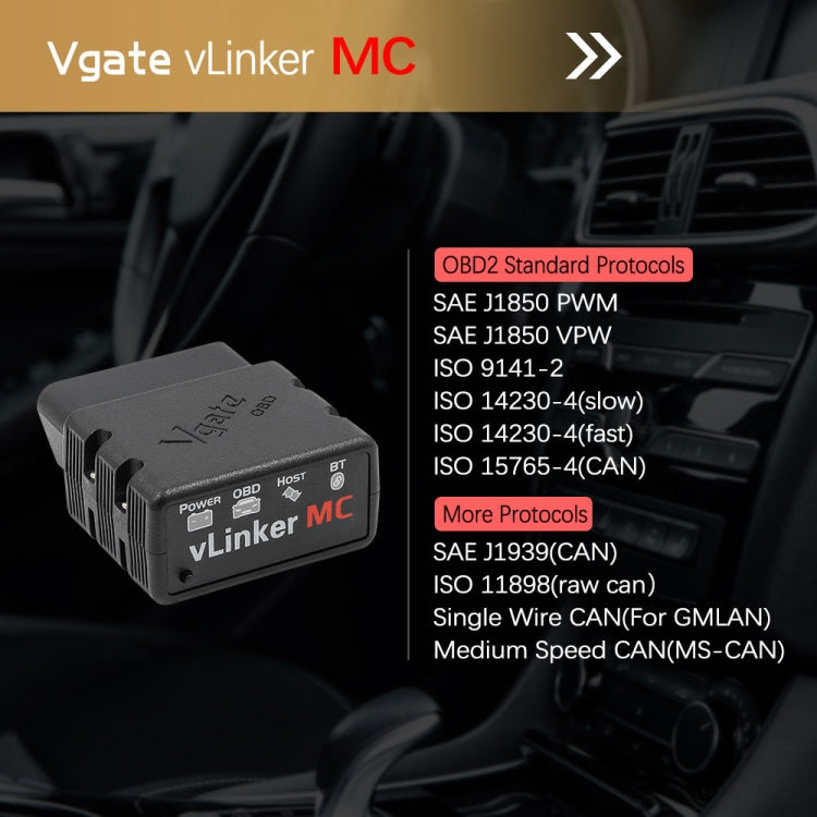 VLINKER MC V2.2 Bluetooth 3.0 Car OBD Fault Diagnosis Detector - In Car by buy2fix | Online Shopping UK | buy2fix