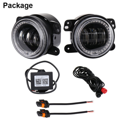 2 PCS DC12V-30V / 30W / 3A / 1440LM 12LEDs  4 inch Car LED Colorful Fog Light, Style: Black Background(White Light) - In Car by buy2fix | Online Shopping UK | buy2fix