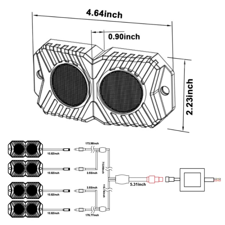 DC12-24V 18/27/36W 4 in 1 Dual-row RGB Mobile Phone Bluetooth APP Control Car Bottom Light / Chassis Light / Yacht Deck Light - In Car by buy2fix | Online Shopping UK | buy2fix