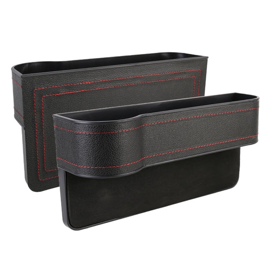 Boîte en cuir de Console de siège de conducteur principal et adjoint de voiture multifonctionnelle de 2 pièces (noir)