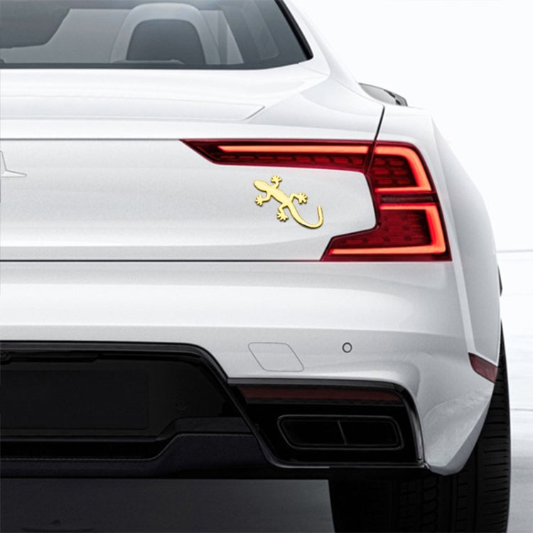 Gecko Shape Metal Car Luminous Decorative Sticker (Gold) by buy2fix