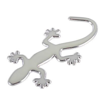 Gecko Shape Metal Car Luminous Decorative Sticker (Silver) by buy2fix