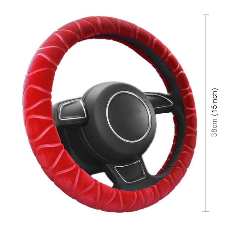 Car Universal Short Plush Warm Anti-skid Steering Wheel Cover, Adaptation Steering Wheel Diameter: 38cm (Grey) by buy2fix