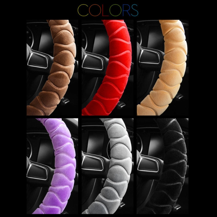 Car Universal Short Plush Warm Anti-skid Steering Wheel Cover, Adaptation Steering Wheel Diameter: 38cm (Grey) by buy2fix
