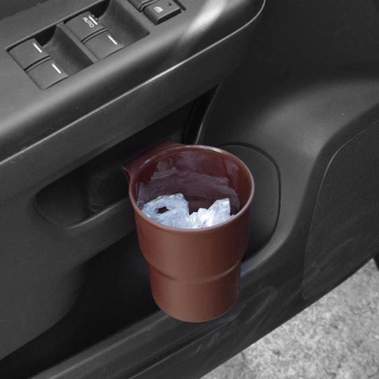 Multifunctional Car Water Cup Holder Hanging Storage Box Mobile Phone Holder Air Outlet Trash Can (Brown)