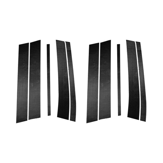 Autocollant décoratif de pilier de porte et de fenêtre de voiture en Fiber de carbone 10 en 1, pour Volvo XC90 2003 – 2014, conduite gauche et droite universelle