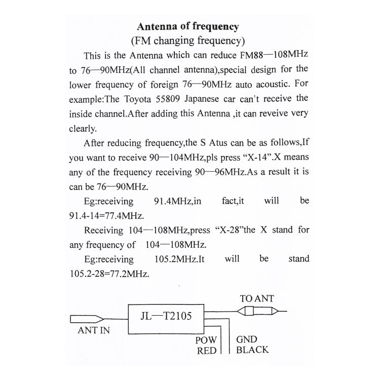 JL-T2105 Car Frequency Antenna Radio FM Band Expander for Japanese Cars by buy2fix