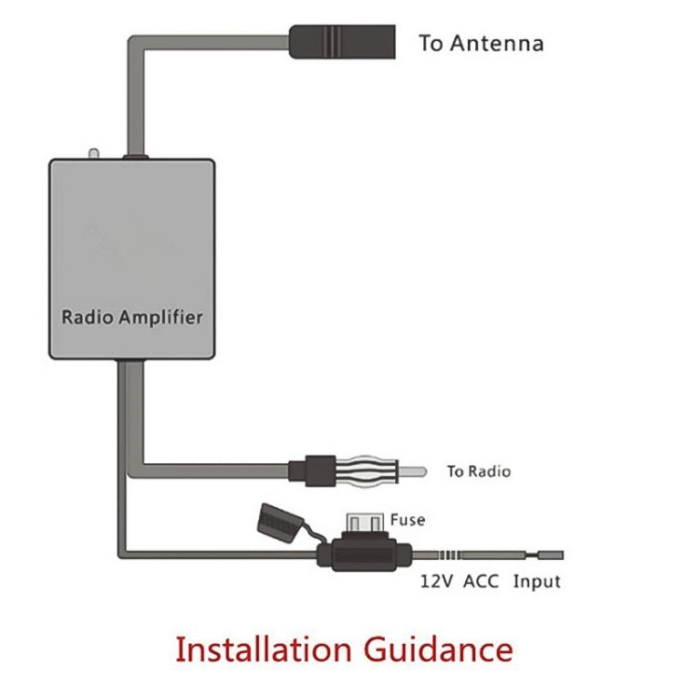 Universal 12V Radio FM Antenna Signal Amplifier Booster -  by buy2fix | Online Shopping UK | buy2fix