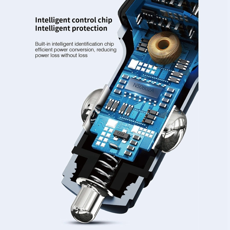 C15 Multifunctional Car Dual 3.1A+Type-C USB Charger Bluetooth FM Transmitter with Atmosphere Light by buy2fix