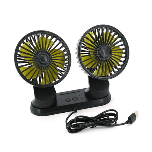 F404 Car Center Console USB Dual-head Electric Cooling Fan with Aromatherapy by buy2fix