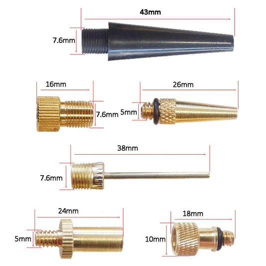 16 in 1 A Inflator Adapter French Mouth / US Mouth / UK Mouth Inflation Needle Adapter by buy2fix