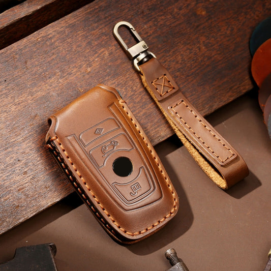 Hallmo Car Cowhide Leather Key Protective Cover Key Case for Old BMW(Brown) by Hallmo